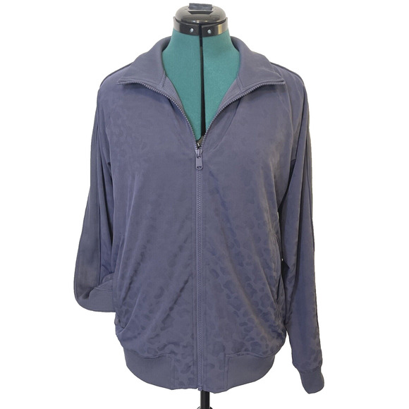 Athleta Jacket Women Medium Tall Lightweight Zip Up Brooklyn Bomber Leopard UPF - Picture 4 of 9